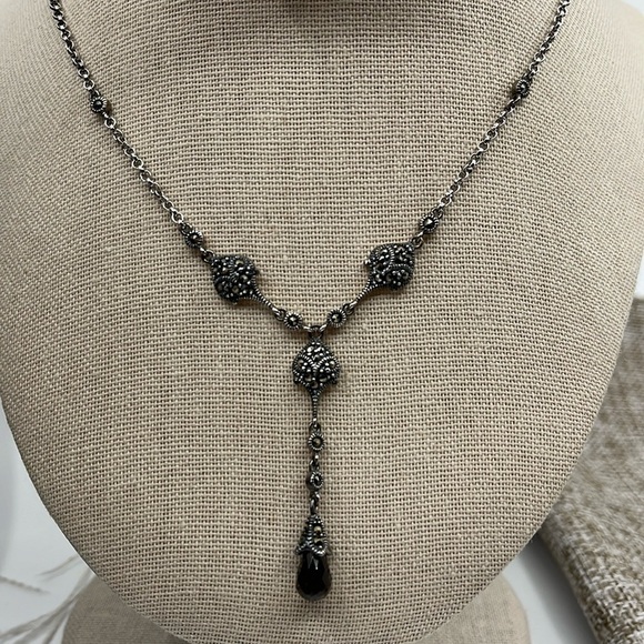 Jewelry - Vintage Sparkle ✨ Suspicion 925 Silver & Marcasite Elegance Necklace 🖤